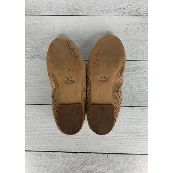 Sam Edelman Women's Size 10 Felicia 2 Perforated Tan Beige Leather Ballet Flats - Picture 14 of 15